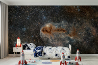 Astronomical-themed wall covering with a beautiful night sky and sparkling stars.