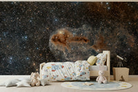 Star-filled canvas wall mural evoking a peaceful, nighttime ambiance for interiors.