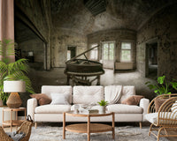 Elegant piano-themed wall mural featuring minimalist and artistic keyboard design.