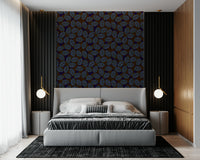 Abstract leaf wall mural in deep shades for a bold, dramatic interior statement.