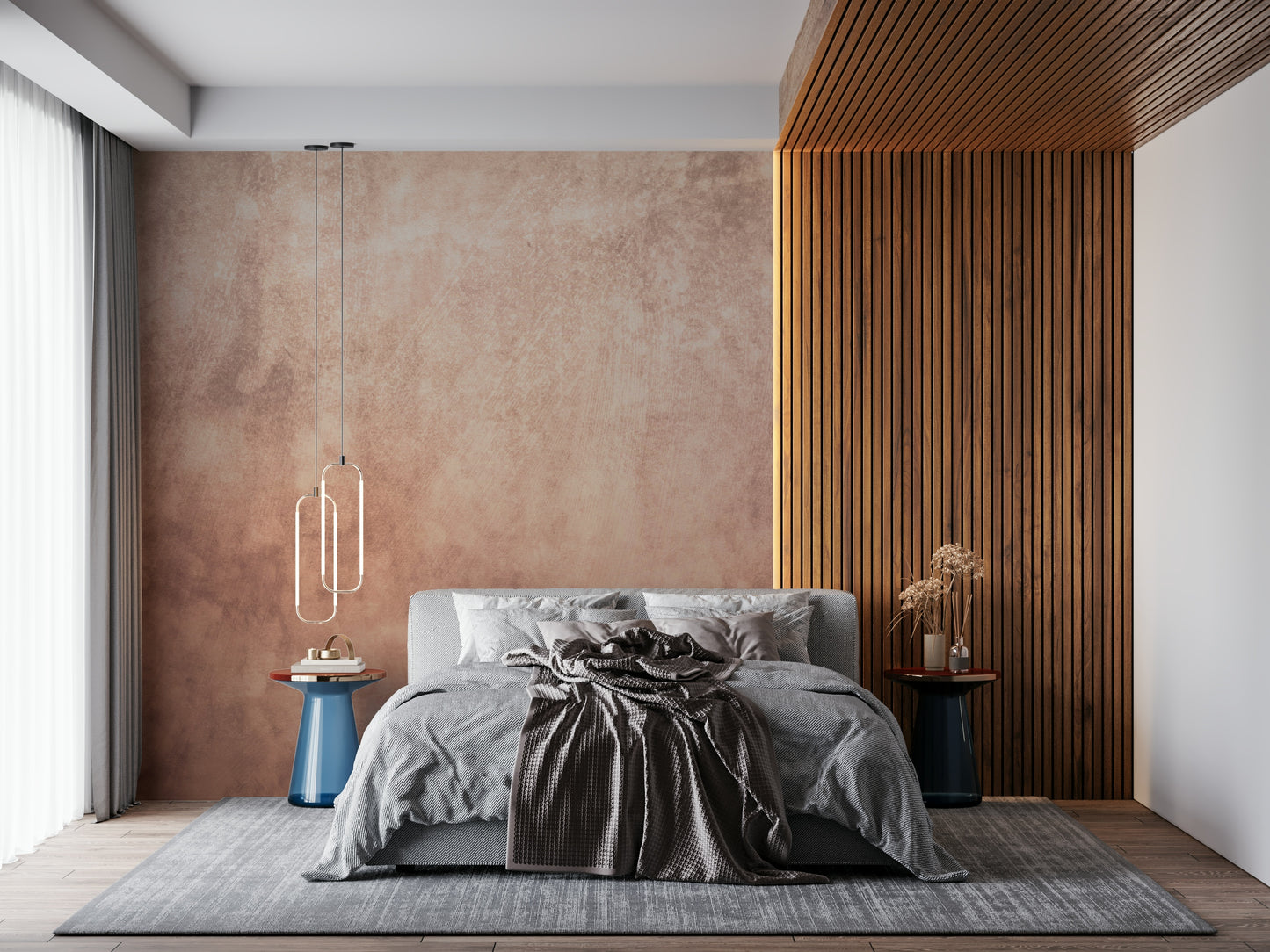 Earthy Textured Watercolour - Peach Wall Mural