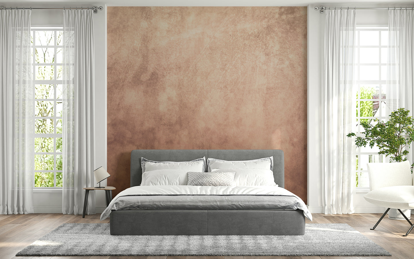 Earthy Textured Watercolour - Peach Wall Mural