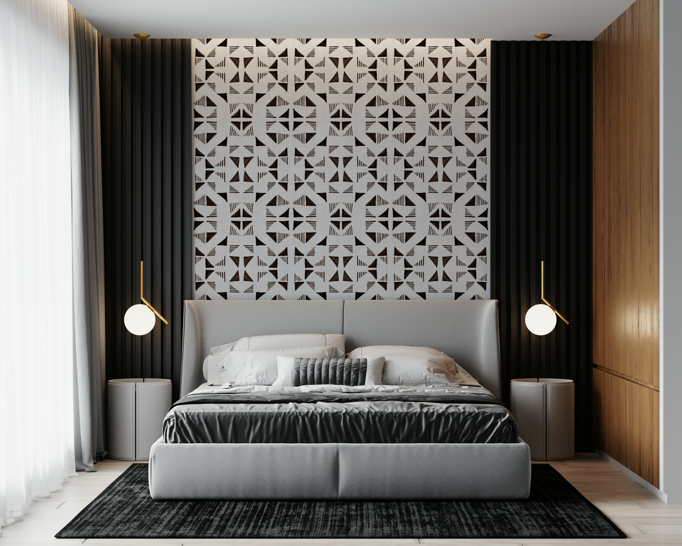 Triangles Composition Chocolat Wallpaper featuring geometric triangles in rich chocolate and beige tones.