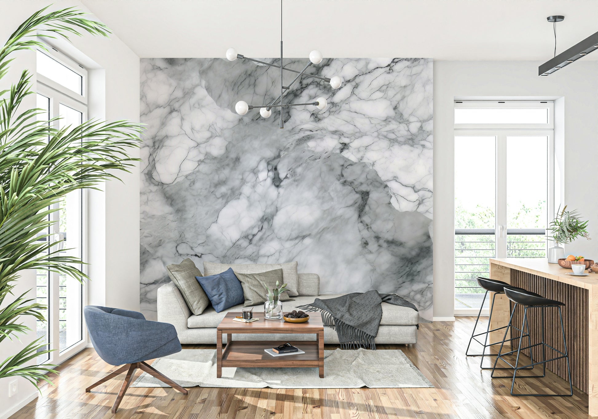Decorative mural featuring worn stone surfaces in neutral, earthy hues.