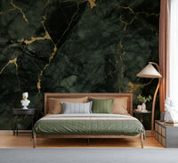 Luxury stone wallpaper with textured surfaces and subtle gold embellishments.
