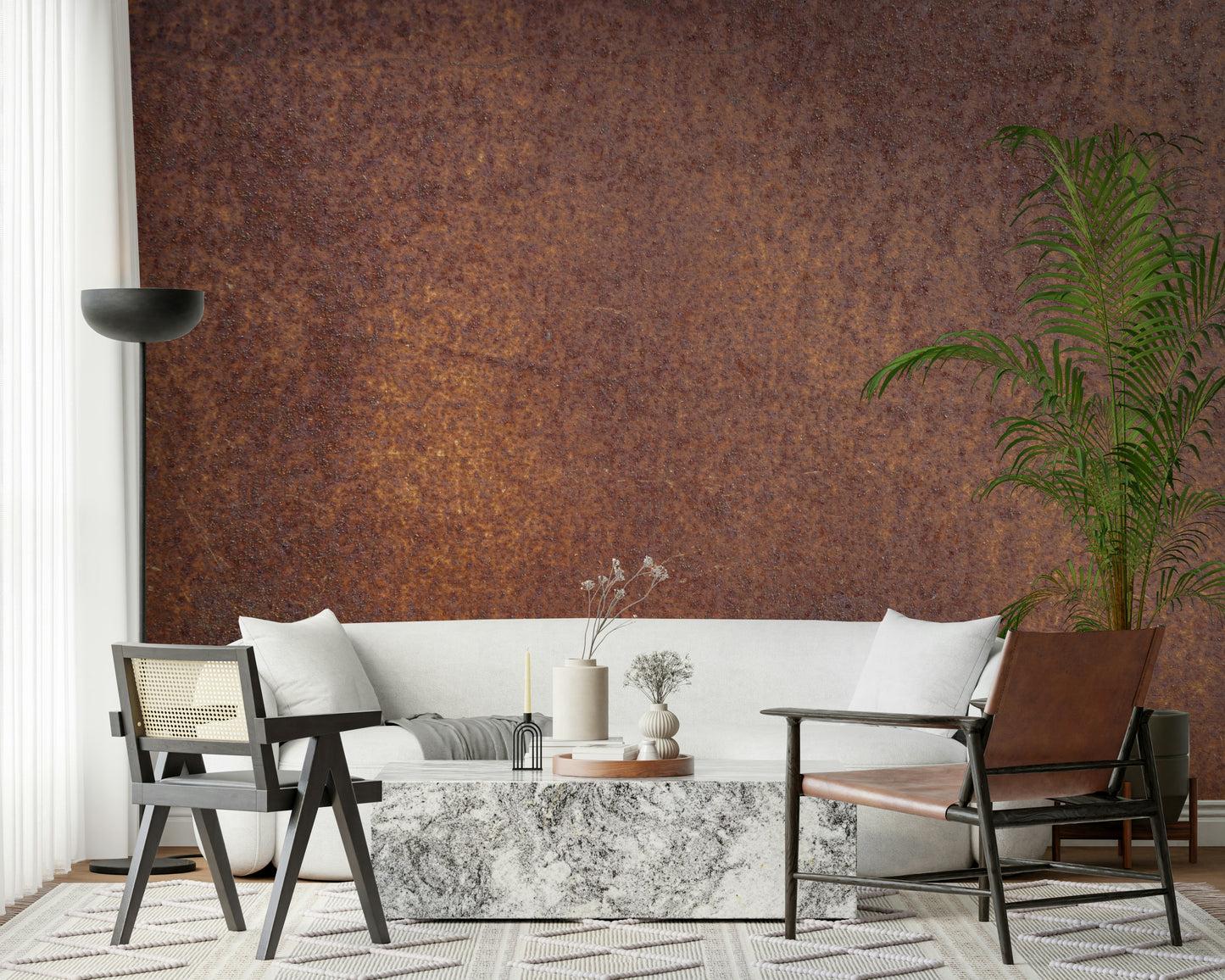 Rustic Rust Texture Wall Mural featuring weathered metal surfaces with rich rust tones.
