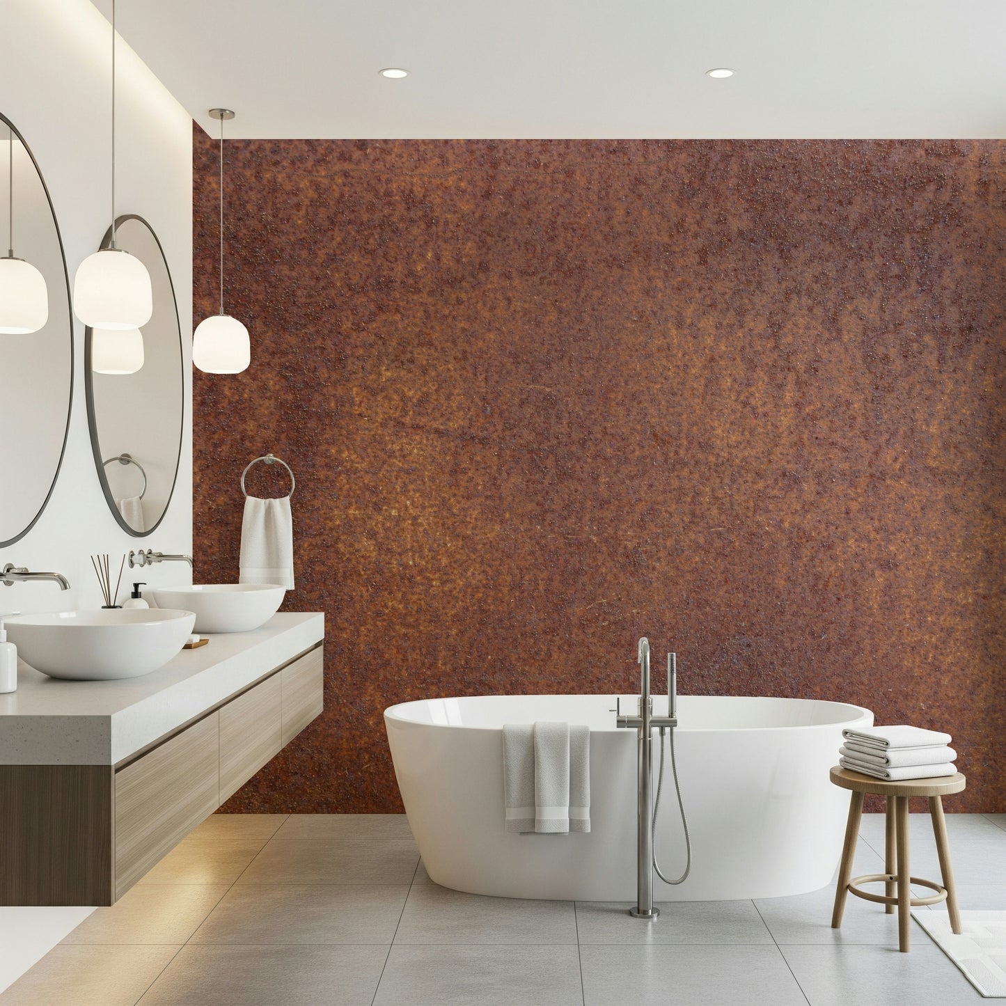 Rustic Rust Texture Wallpaper — aged metal look adding character and depth to walls.