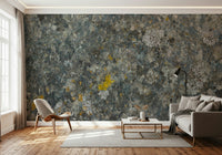 Lichen Rock Texture Wallpaper — rugged stone surfaces with organic green lichen highlights.