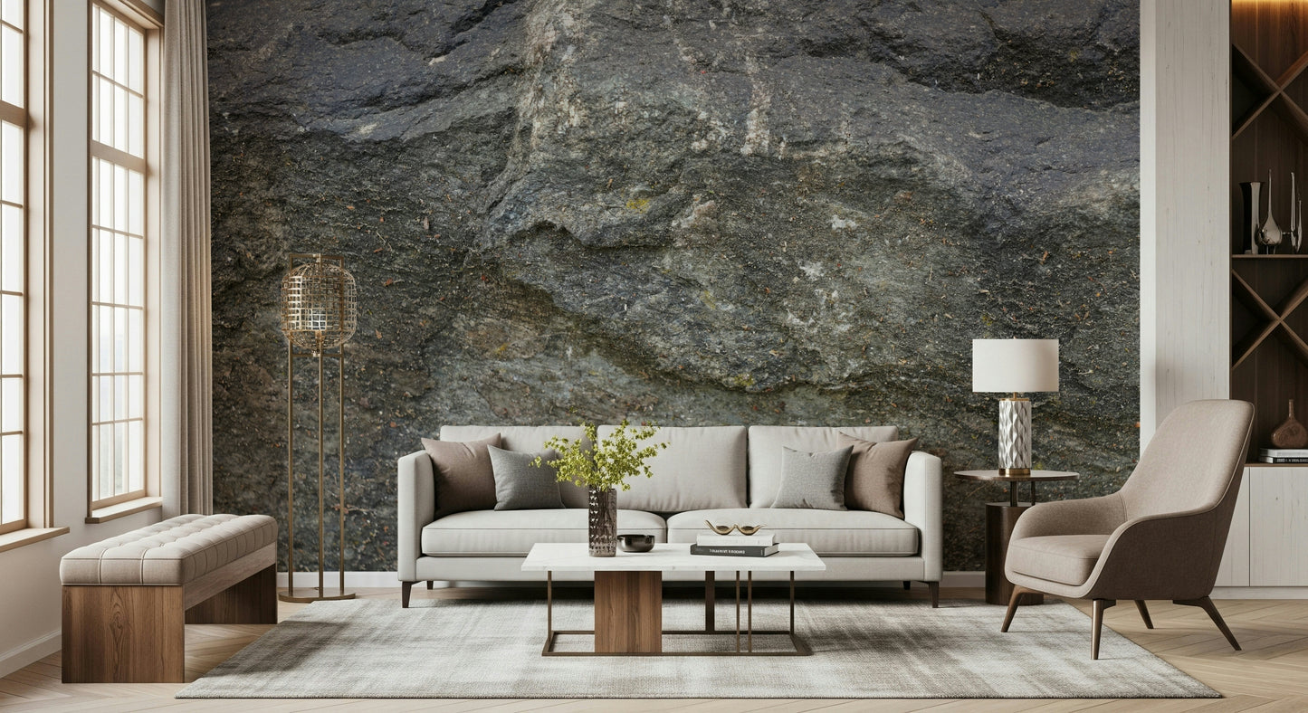 Rustic and realistic wall mural depicting aged stone surfaces with natural textures.