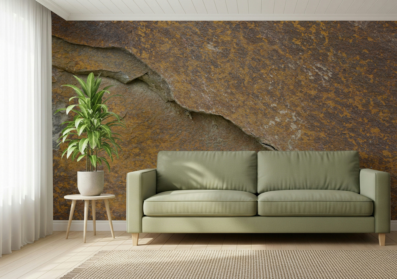 Cracked Stone Wall Wall Mural -2566606