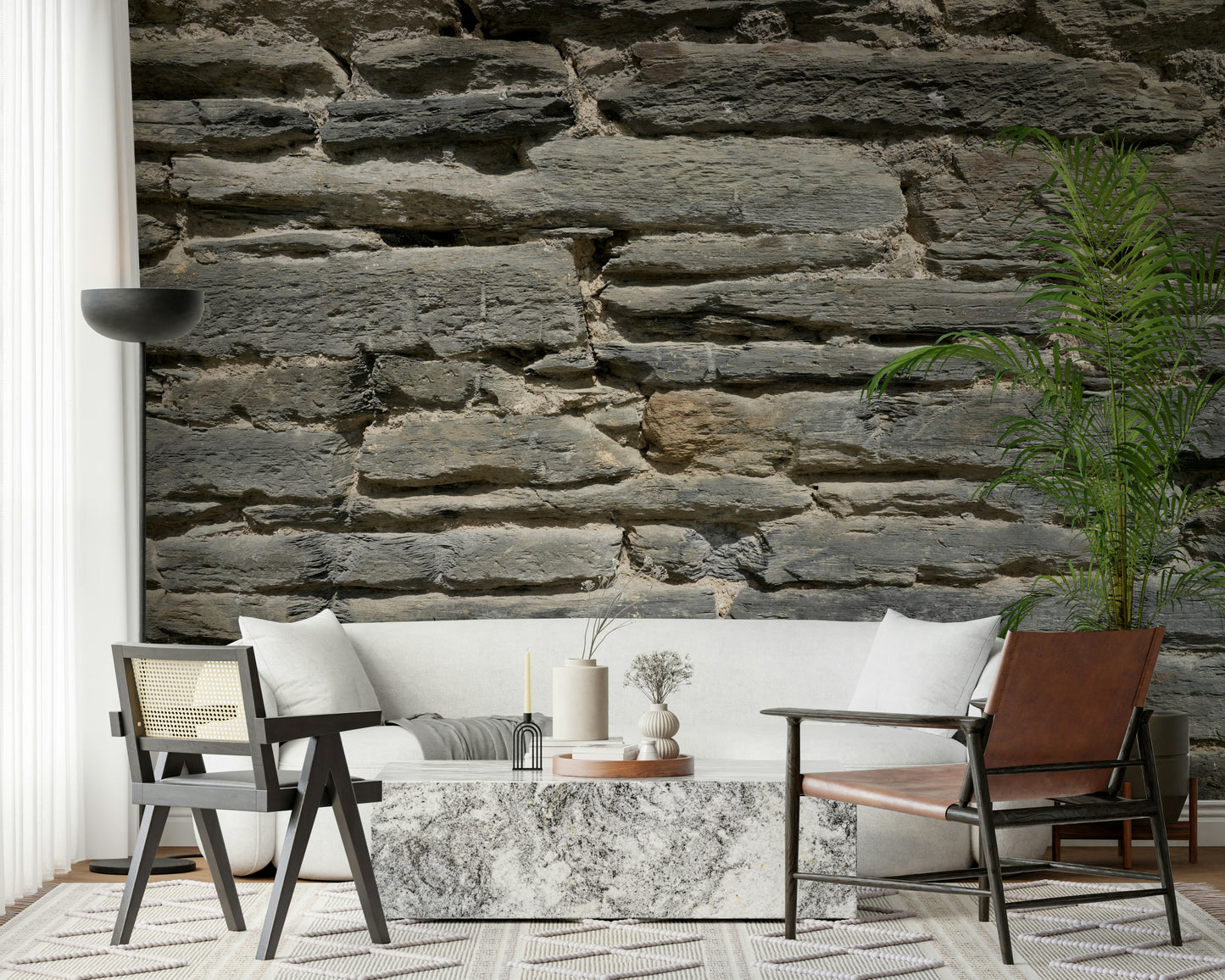 Grey Stone Layers Wall Mural -2566575