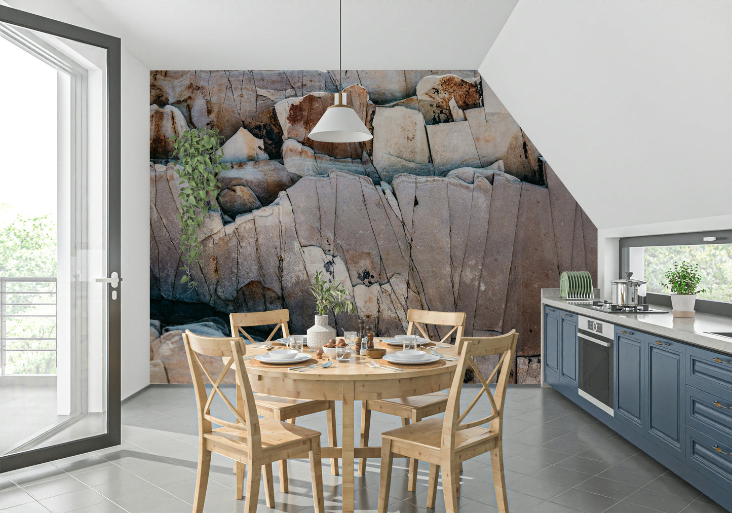 Stone Geometry Wall Mural -2226345