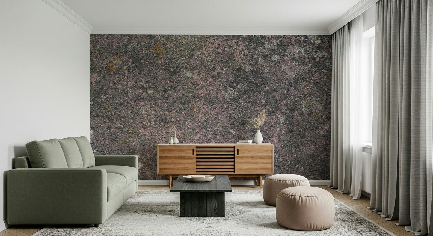 Wall mural combining layered, weathered earth textures to create a grounded, timeless interior accent wall.