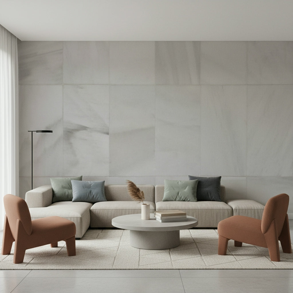 Wall mural showcasing natural white stone blocks for contemporary, minimalist, or rustic décor.