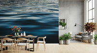 Ocean-inspired Deep Blue Waters Wall Mural combining depth, texture, and rich blue tones for stylish décor.