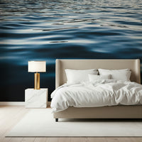 Deep Blue Waters wallpaper mural blending dark and light blue shades for a dynamic aquatic effect.