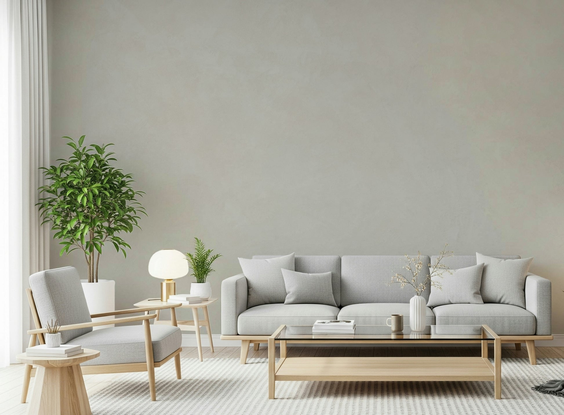 Textured wallpaper mural featuring refined, even stone surfaces for a sleek and modern look.