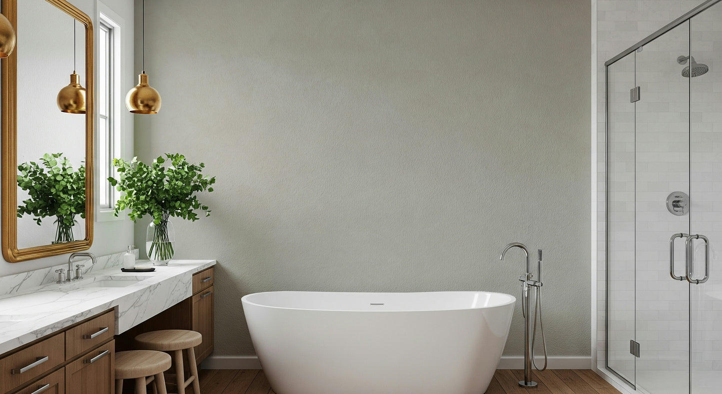 Smooth stone wall mural blending light and dark stone tones for contemporary or minimalist interiors.