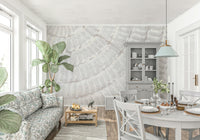 Decorative wallpaper mural with soft gradients and understated textures for cozy, tranquil interiors.