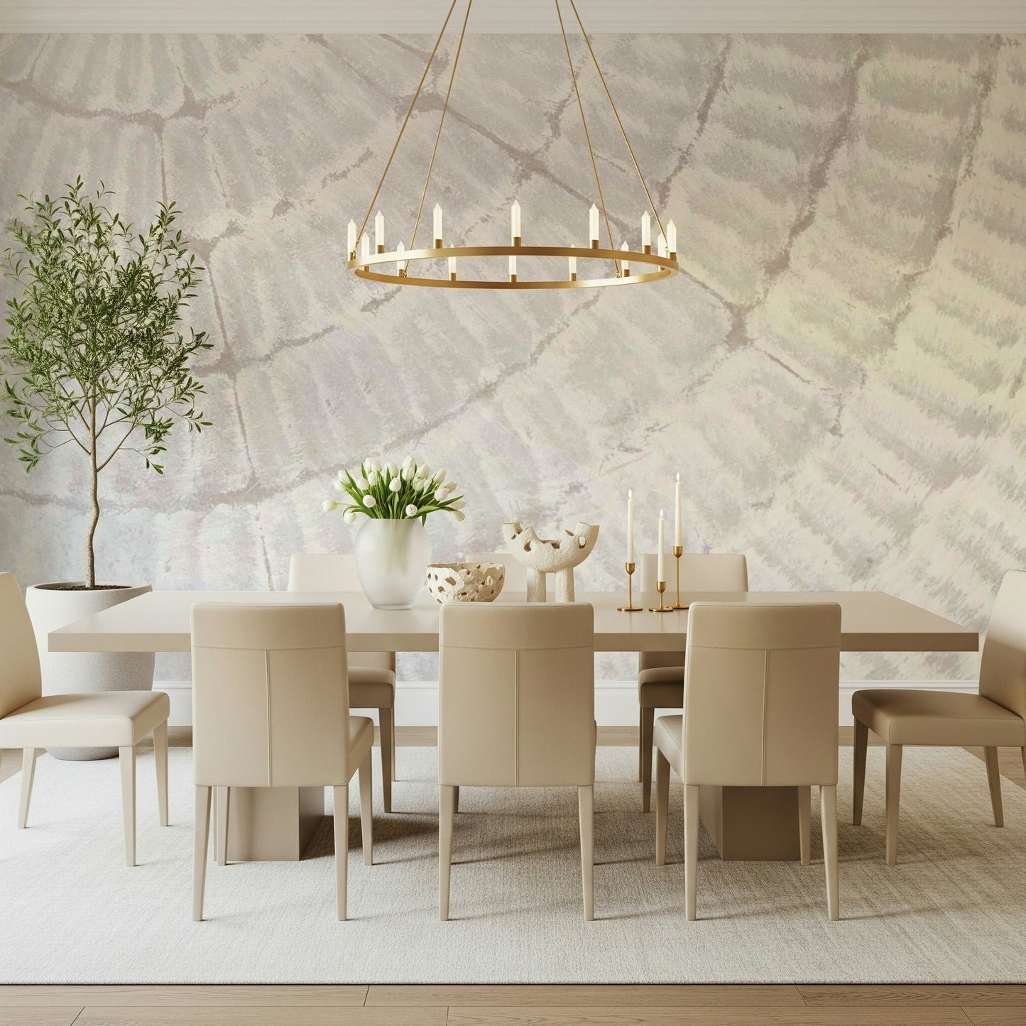 Wall mural showcasing whisper-light textures for minimalist, modern, or contemporary décor.