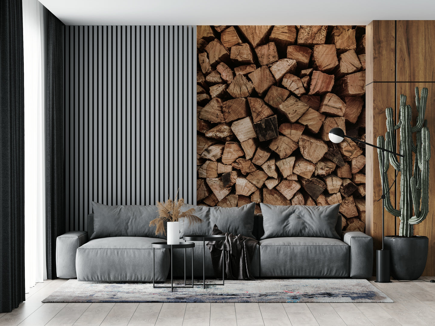 Woodpile Texture Wall Mural -2226414