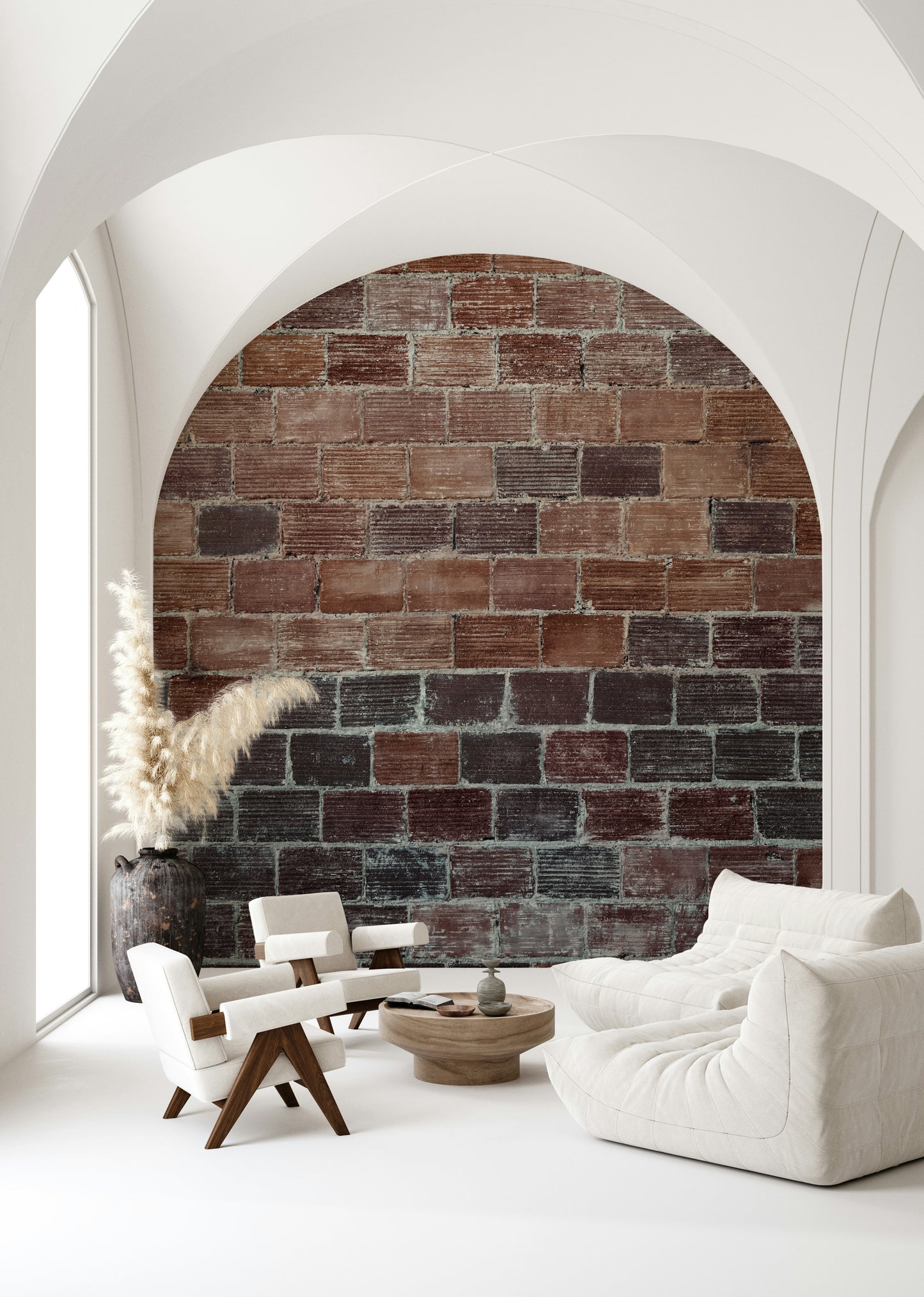 Vintage Brick Texture Wall Mural with distressed finishes and earthy tones for stylish accent walls.
