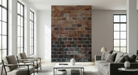 Vintage Brick Texture Wall Mural featuring weathered red and brown bricks for rustic, cozy interiors.