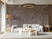 Stone wall wallpaper mural showcasing rough, weathered surfaces for farmhouse or loft-style décor.
