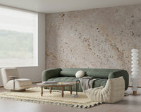Soft, neutral stone wall mural combining gentle beige tones and textured surfaces for timeless interior décor.