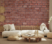 Warm-toned brick wall mural blending rustic textures and terracotta shades for elegant interiors.