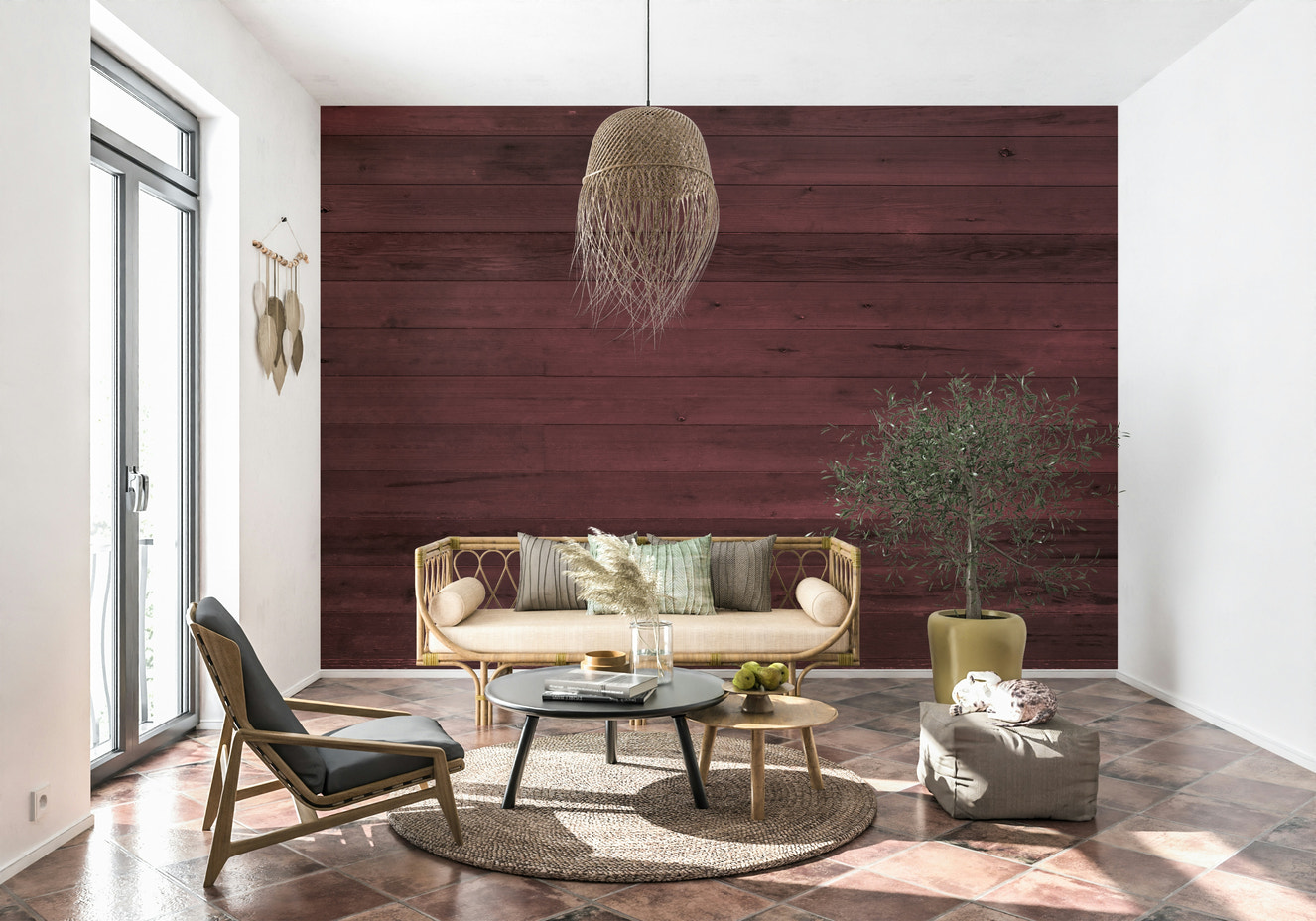 Wine-Stained Wood Wall Mural -2307978