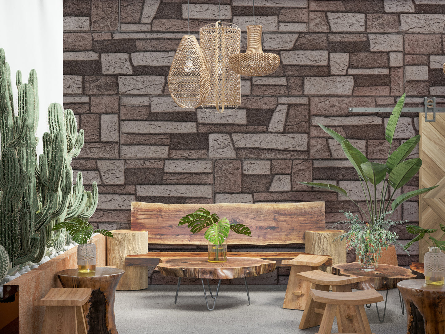 Wall art showcasing vintage-style rustic brick patterns