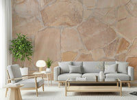 Textured stone surface with warm rustic charm, decorative wall mural
