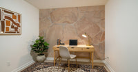 Authentic weathered stone pattern in neutral shades, wall mural for living room