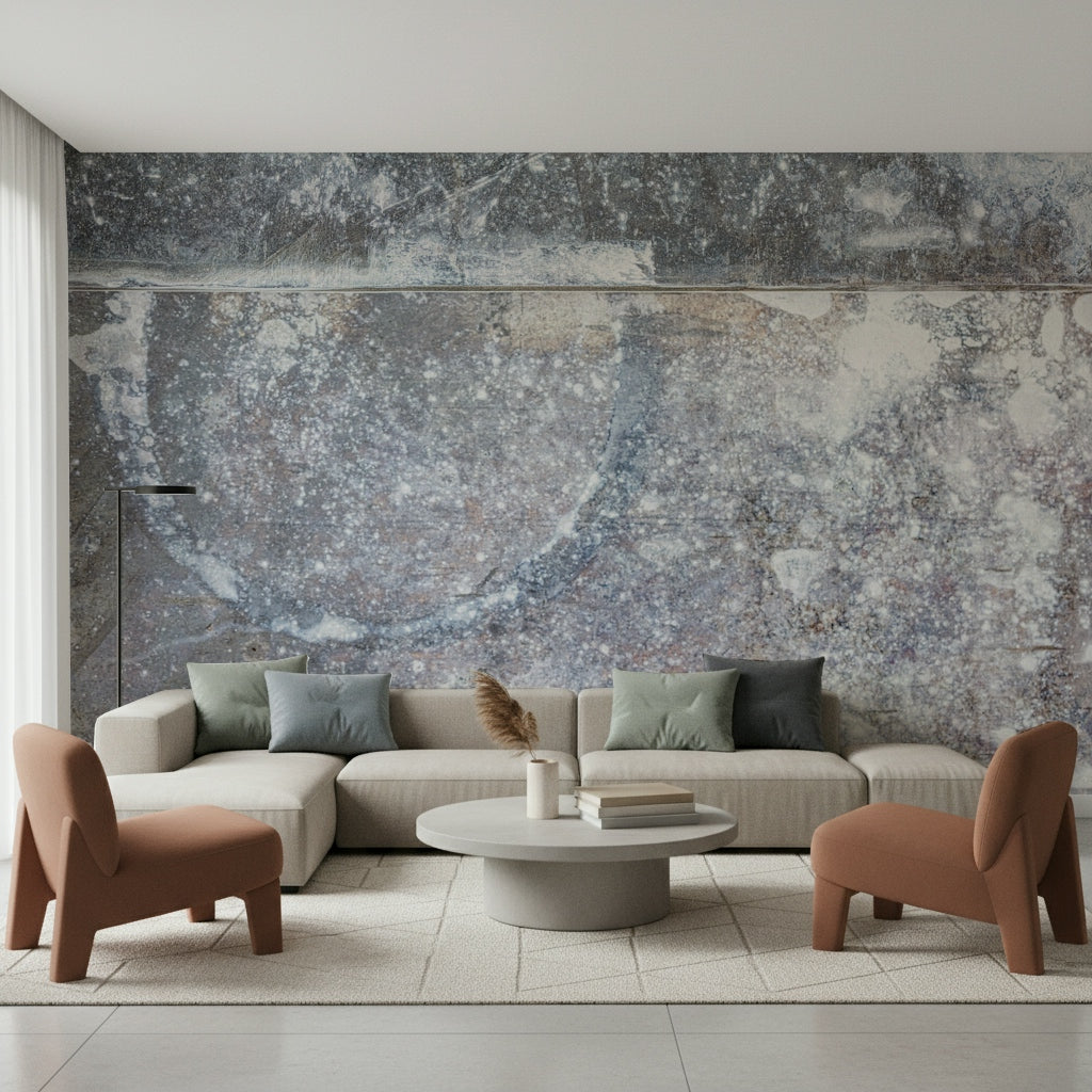 Layered gray and silver slate pattern, contemporary wall mural