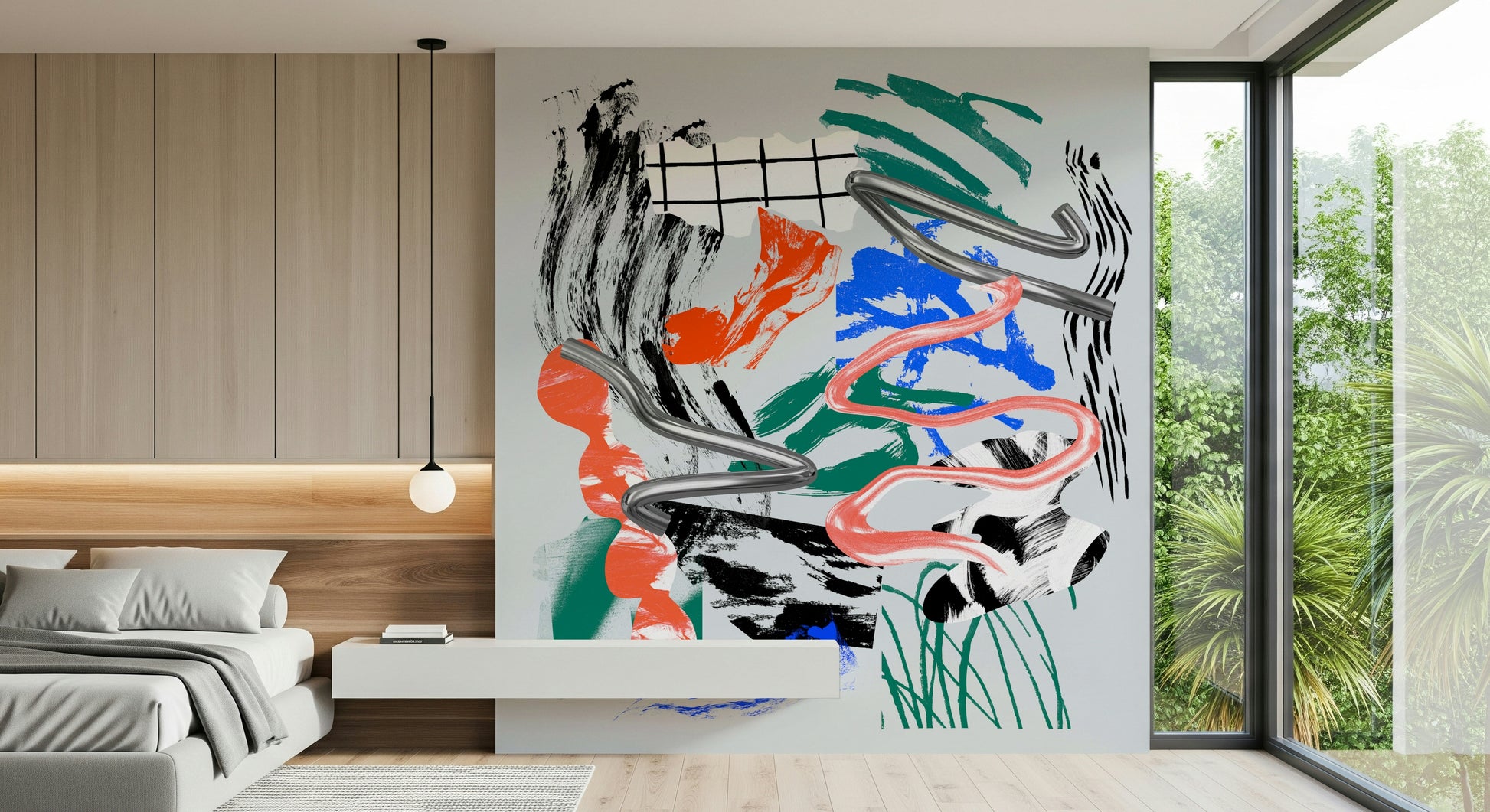 Storm and Tornado Wall Mural – Realistic wallpaper showcasing a swirling tornado under dark storm clouds.