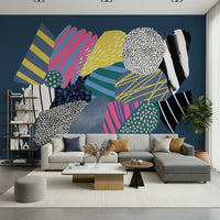 Space Adventure Wall Mural – Dynamic wallpaper with a sleek spaceship traveling among stars and planets.