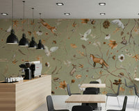 Detailed mural capturing the warmth and colors of an autumn forest