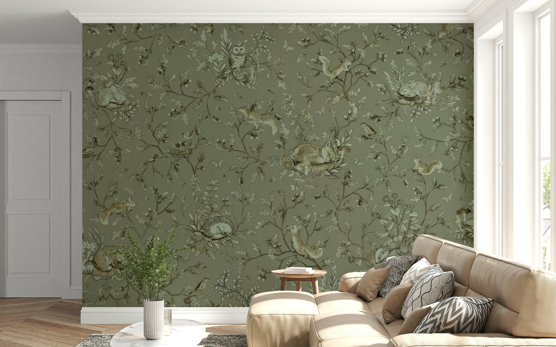 Minimalist wall mural inspired by earth elements and natural surfaces for timeless décor.
