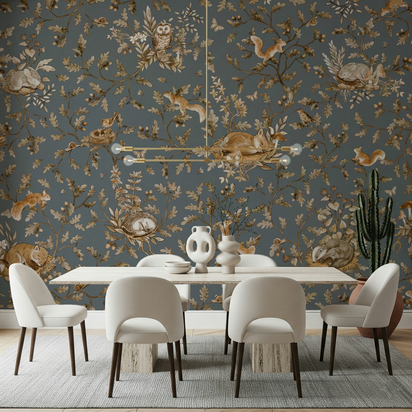 Rustic Forest Motif Wall Mural