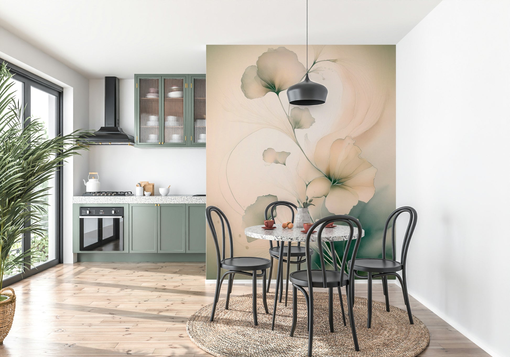 Dreamy wall mural showcasing soft petals in airy pastel hues, evoking calm and romance.