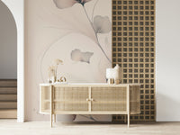 Dreamy floral mural with airy blossoms in pastel shades perfect for bedrooms or living spaces.