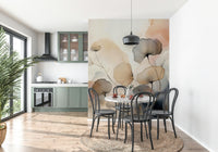 Ethereal Garden Tones wall mural featuring soft floral patterns in muted, dreamy hues.