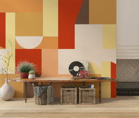 Cozy-inspired wall mural with subtle textures and soothing neutral tones.