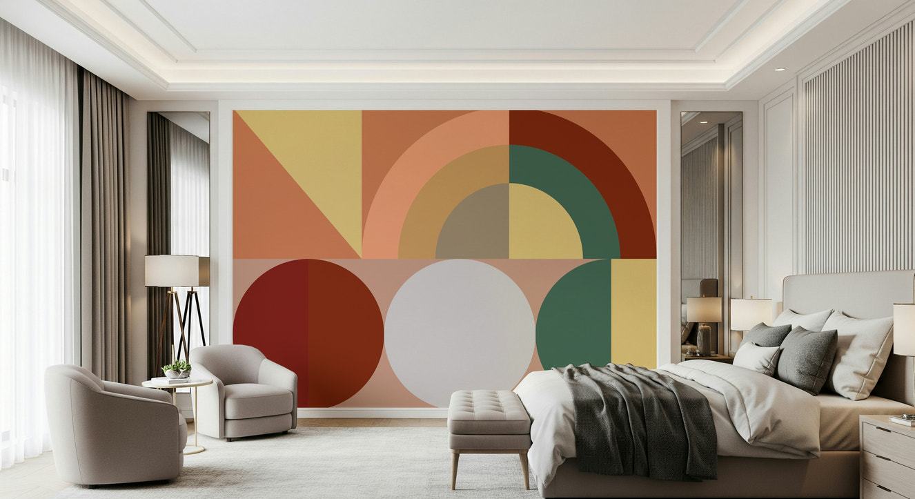 Earthy autumn wall mural featuring warm tones and natural textures for cozy seasonal décor.