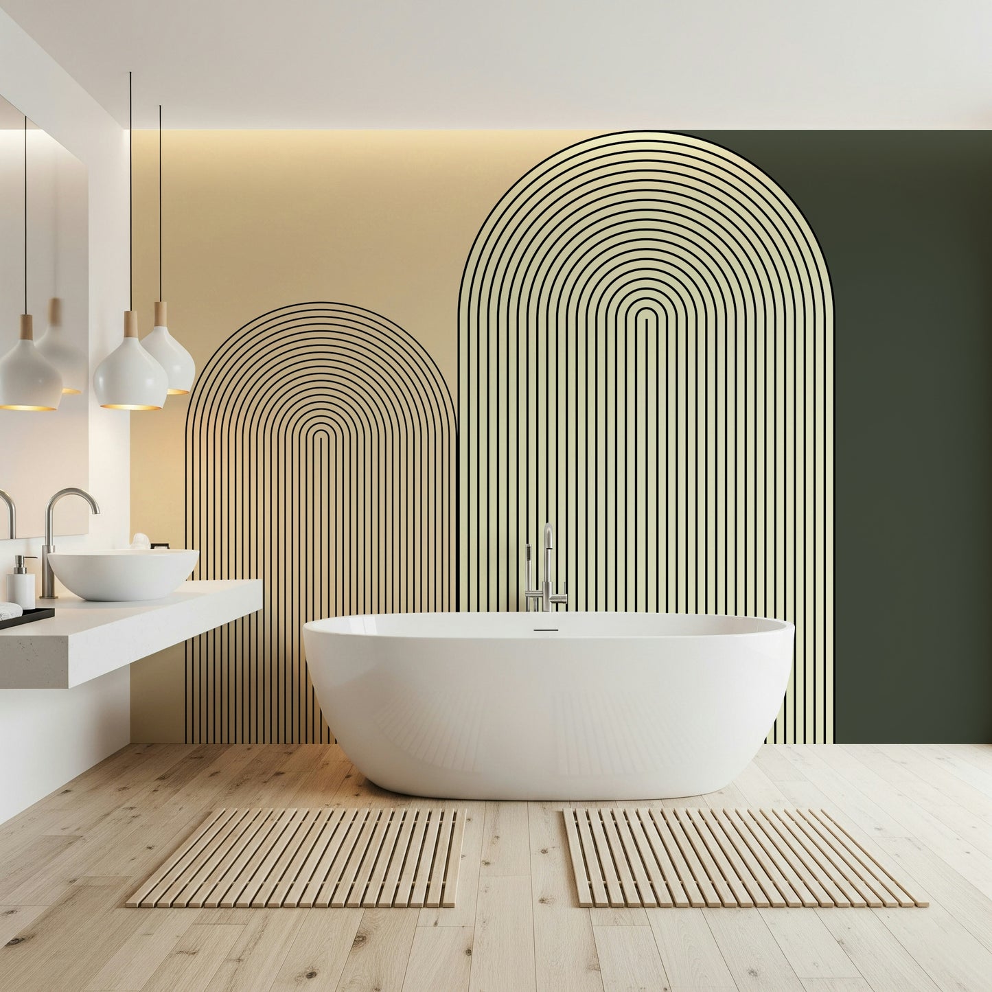 M-C Geo No 01 -  Minimalist Arch Wall Mural