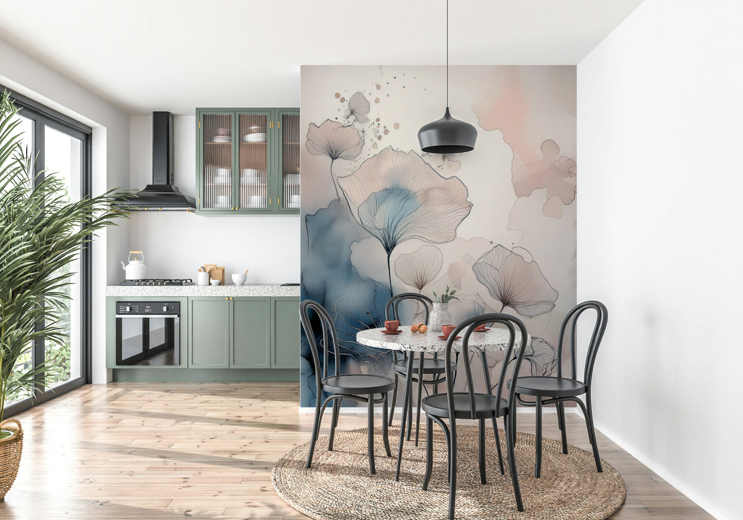 Delicate Floralscape Wall Mural