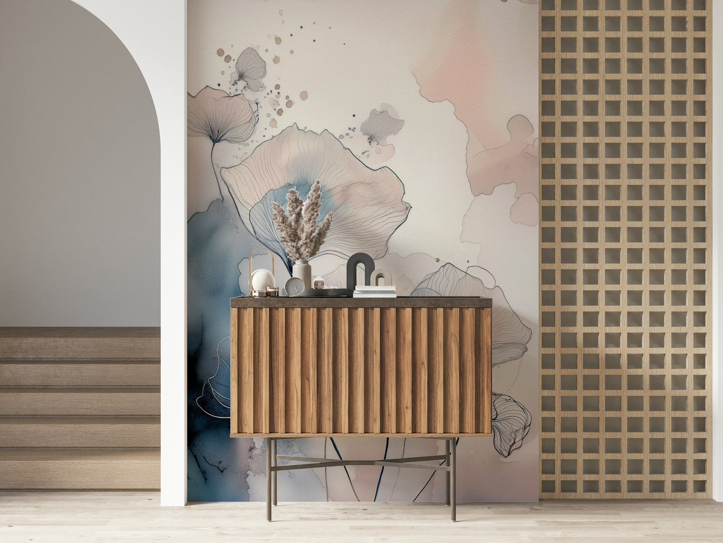 Delicate Floralscape Wall Mural