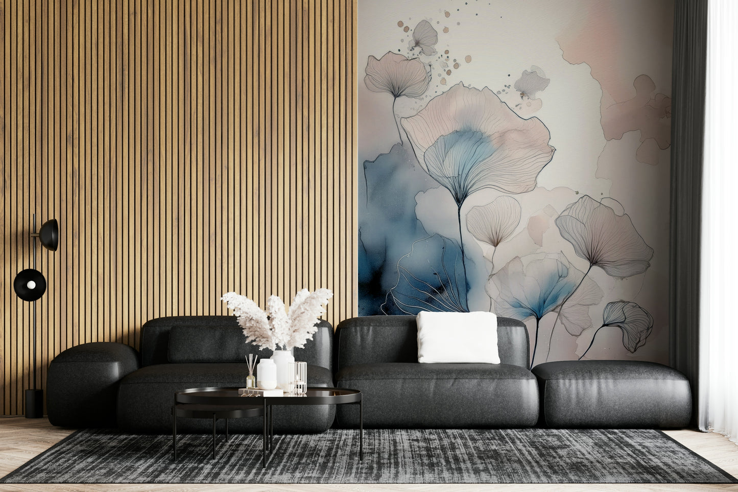 Delicate Floralscape Wall Mural