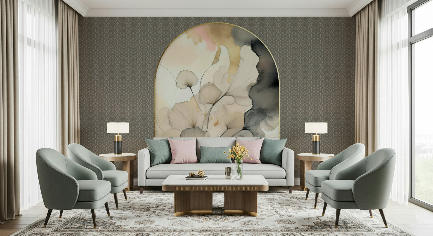 Elegant Gingko Archway Wall Mural